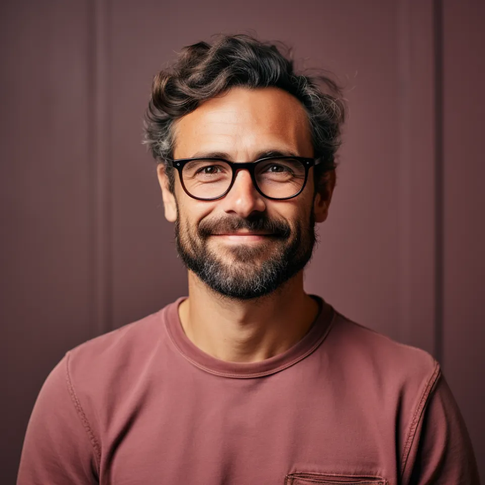 Homem satisfeito após exercícios de respiração